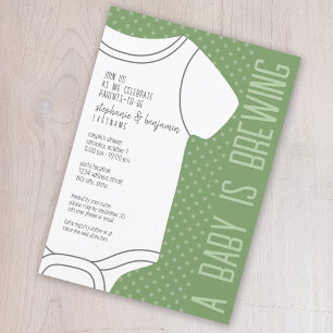 A Baby is Brewing - Neutral Couple's Baby Shower Invitation