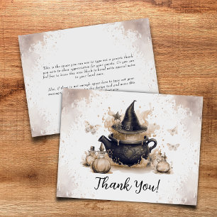 A Baby Is Brewing Neutral Halloween Baby Shower  Thank You Card