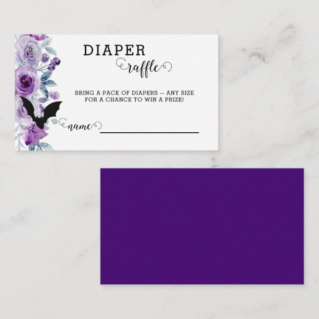 A Baby is Brewing October Baby Diaper Raffle Card (Front/Back)