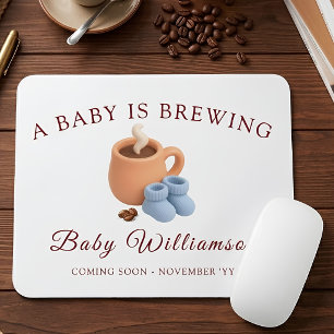 A Baby Is Brewing Personalised Baby Announcement Mouse Pad
