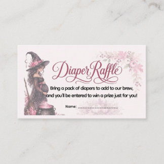 A Baby is Brewing Pink Halloween Baby Shower Enclosure Card
