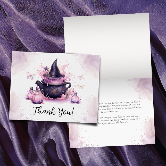 A Baby Is Brewing Pink Halloween Baby Shower  Thank You Card (Creator Uploaded)