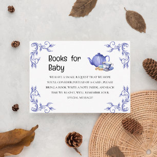 A Baby is Brewing purple Tea book Baby Shower Enclosure Card