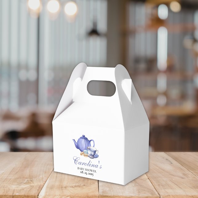 A Baby is Brewing purple Tea Party Baby Shower Favour Box (Creator Uploaded)