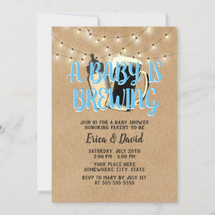 A Baby is Brewing Rustic Kraft Beer Baby Shower Invitation