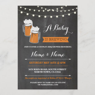 A Baby is Brewing Shower Beers BBQ BabyQ Invite