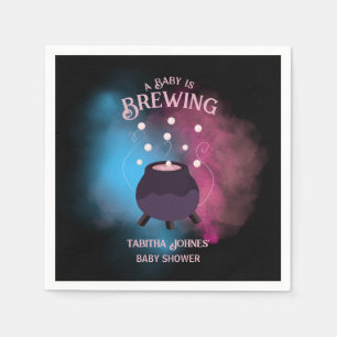 A Baby Is Brewing Spooky Gender Reveal Cauldron Napkin