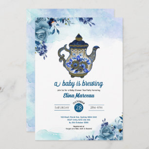 A Baby is Brewing Tea Party Baby Shower Invitation