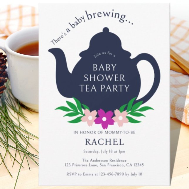 A Baby is Brewing Tea Party Baby Shower  Invitation (Creator Uploaded)