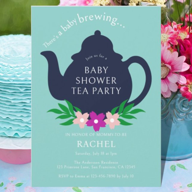A Baby is Brewing Tea Party Baby Shower Invitation (Creator Uploaded)