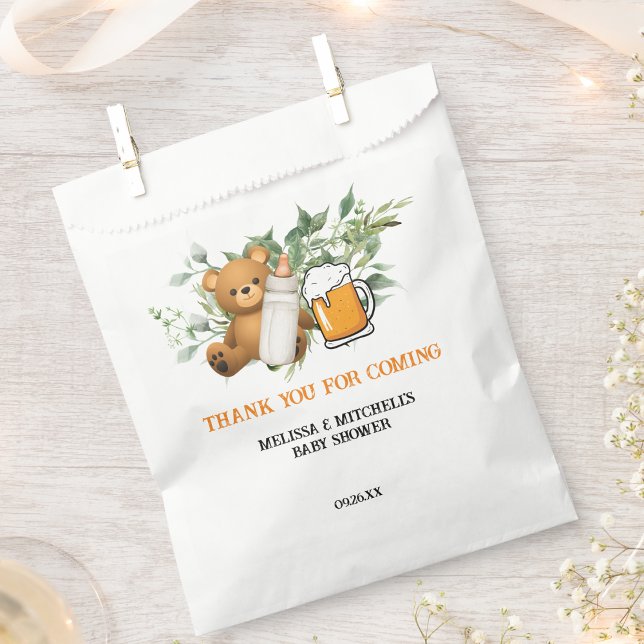 A baby is brewing teddy bear beer thank you  favour bag (Creator Uploaded)