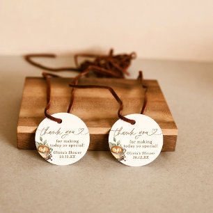 A Baby is Brewing Thank You Favor Tags, Coffee Favour Tags