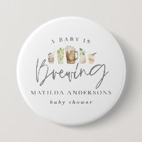 A baby is brewing watercolour beer baby shower