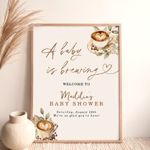 A Baby is Brewing Welcome Sign   Coffee Baby