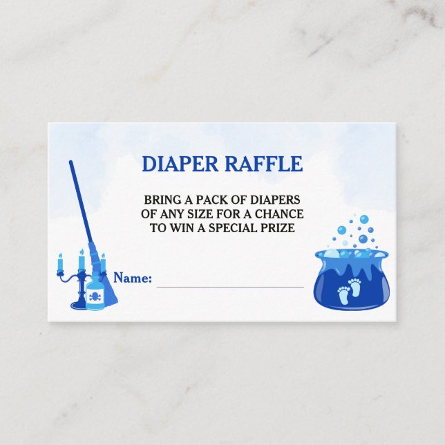 A Baby Is Brewing Witch Baby Shower Diaper Raffle Enclosure Card (Front)