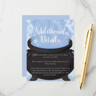 A Baby is Brewing Witch Baby Shower Gothic Blue Enclosure Card