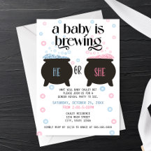 A Baby Is Brewing - Witch Cauldron Gender Reveal
