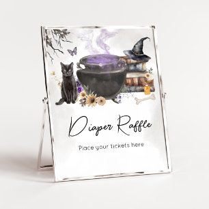 A Baby is Brewing Witch Diaper Raffle Sign