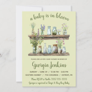 A Baby is in Bloom, Spring Flowers Baby Shower Invitation