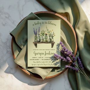 A Baby is in Bloom, Spring Flowers Baby Shower Invitation