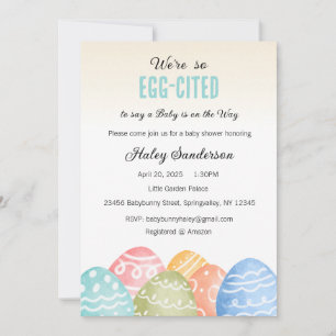 A Baby is on the Way Invitation, Egg-cited Invitation