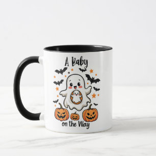 A Baby on the Way Pastel Ghost Pregnancy Halloween Mug