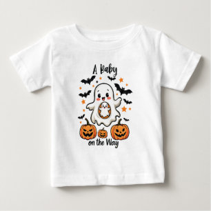 A Baby on the Way Pastel Ghost Pregnancy Halloween T-Shirt