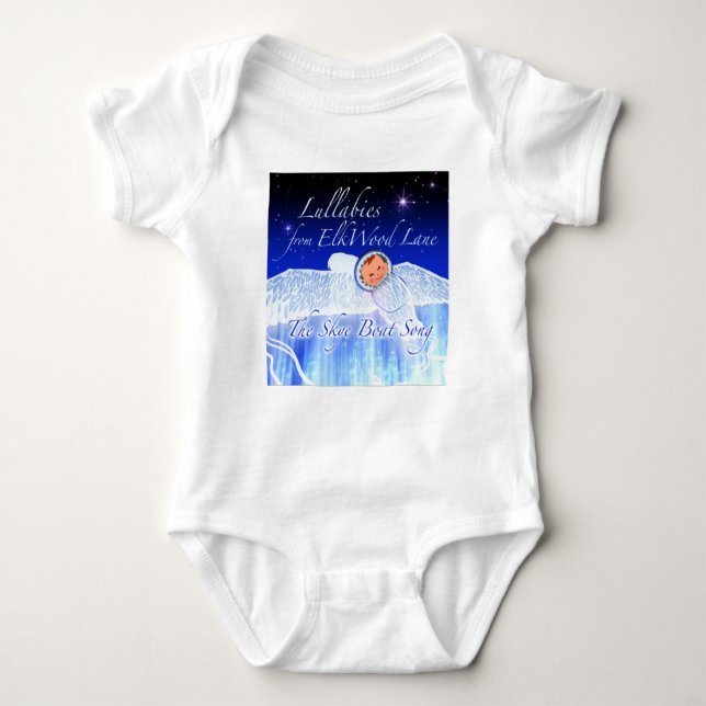 A baby spleeping on the back of a flying bird baby bodysuit (Front)
