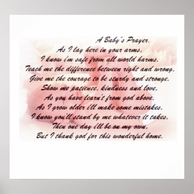 A baby's Prayer Poster (Front)