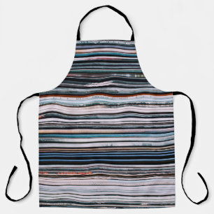 A background consisting of a stack of records in t apron