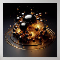 A background image of glowing black and gold orbs
