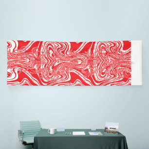 A background of red and white stripes arranged dia banner