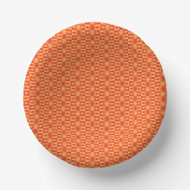 A background pattern featuring an orange and peach paper plate (Front)