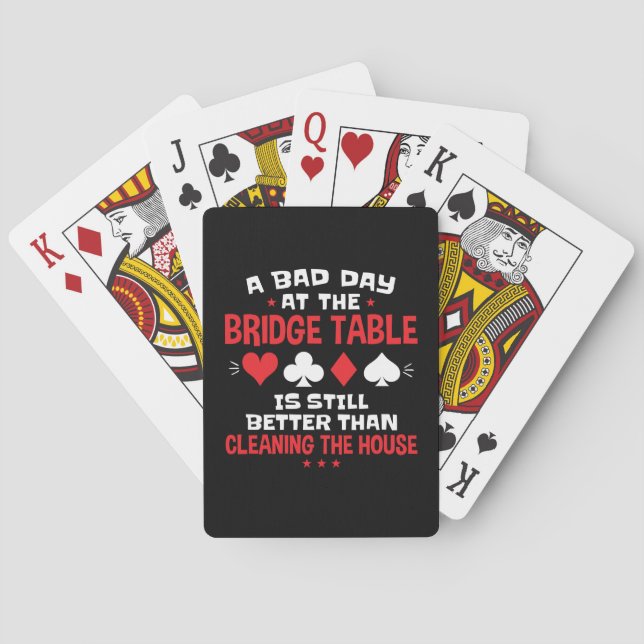 A Bad Day at the Bridge Table Funny Card Game  (Back)