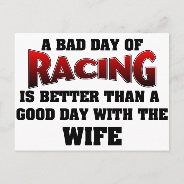 A Bad Day Of Racing... Postcard (Front)
