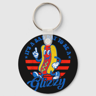A bad day to be a glizzy funny 4th of july hot dog key ring