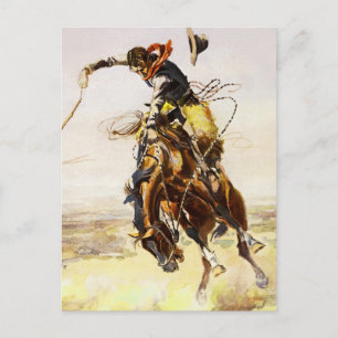 “A Bad Hoss” by Charles M Russell Postcard