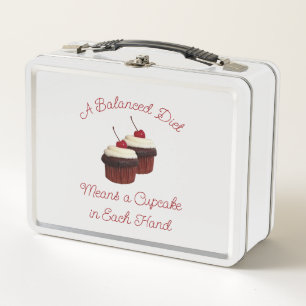 A Balanced Diet Delicious Double Chocolate Cupcake Metal Lunch Box