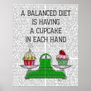 A Balanced Diet Illustration Poster