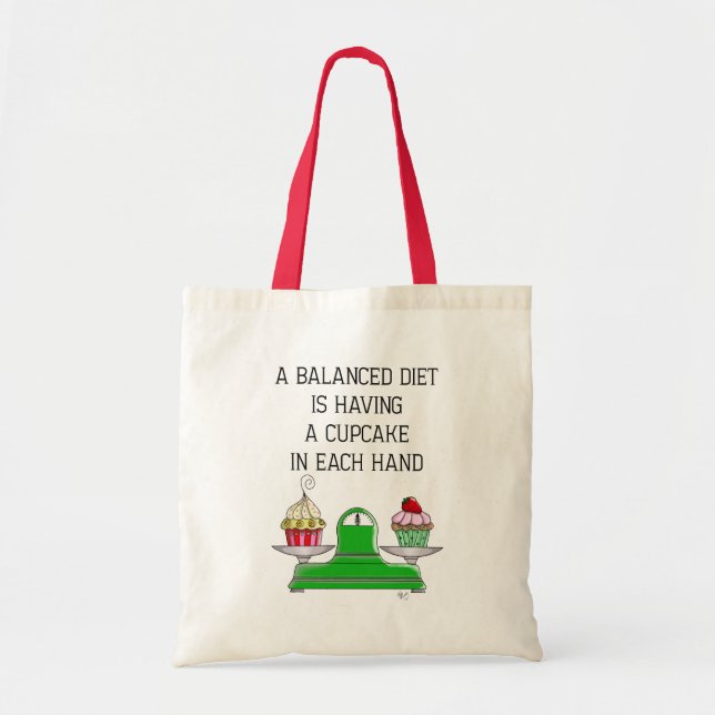 A Balanced Diet Illustration Tote Bag (Front)