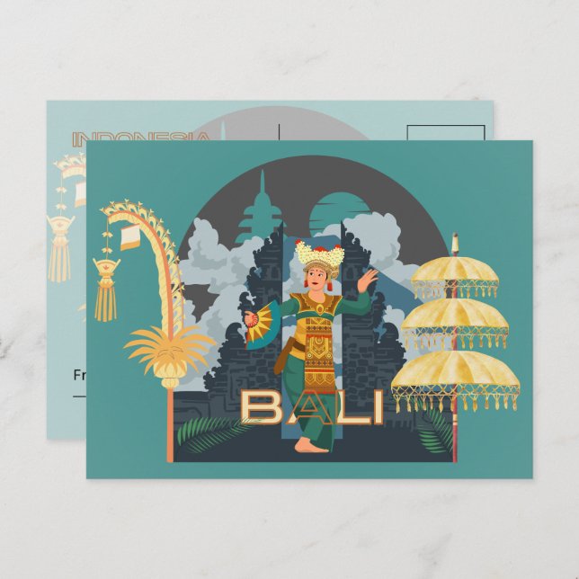 A Balinese Girl's Dancer Postcard (Front/Back)