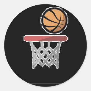 A Ball Entering The Basket Classic Round Sticker