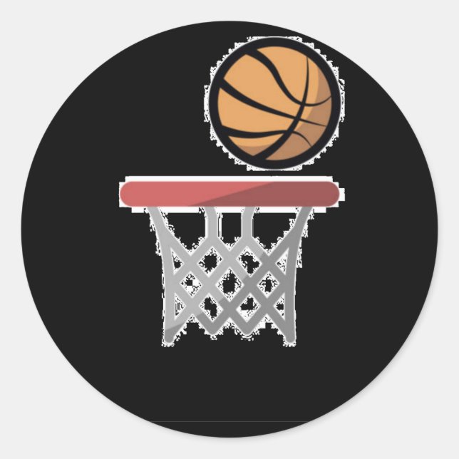 A Ball Entering The Basket  Classic Round Sticker (Front)