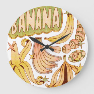A Banana / Illustration of Banana Large Clock