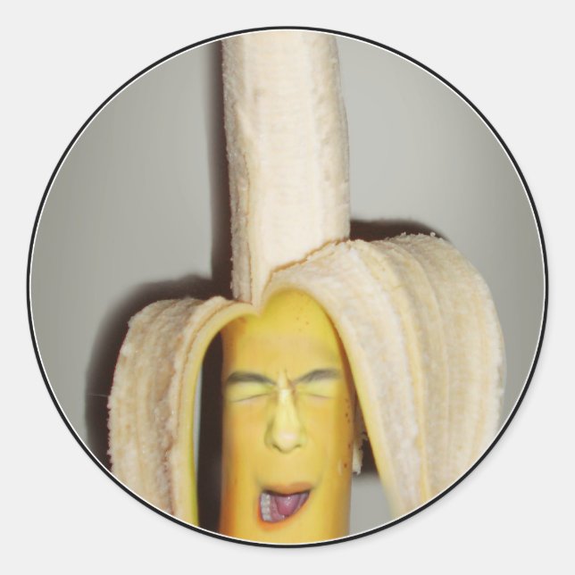 A Banana Splitting Headache Classic Round Sticker (Front)