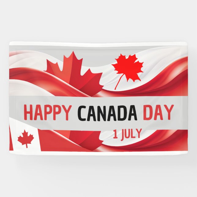 A banner reading "Happy Canada Day, July 1st. (Horizontal)