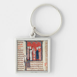 A Baptism Scene, from 'Decrets de Gratien' Key Ring