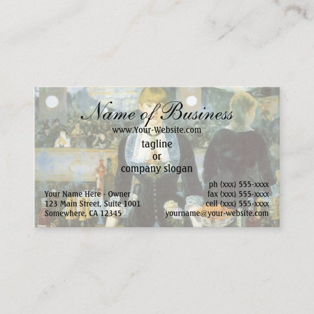 A Bar at the Folies-Bergere by Edouard Manet Business Card (Front)