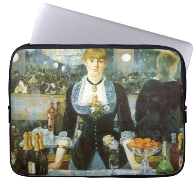 A Bar at the Folies Bergere by Edouard Manet Laptop Sleeve (Front)
