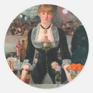 A Bar at the Folies-Bergère Edouard Manet Classic Round Sticker